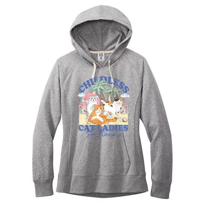 Childless Cat Lady For Kamala Harris Madam President 2024 Women's Fleece Hoodie