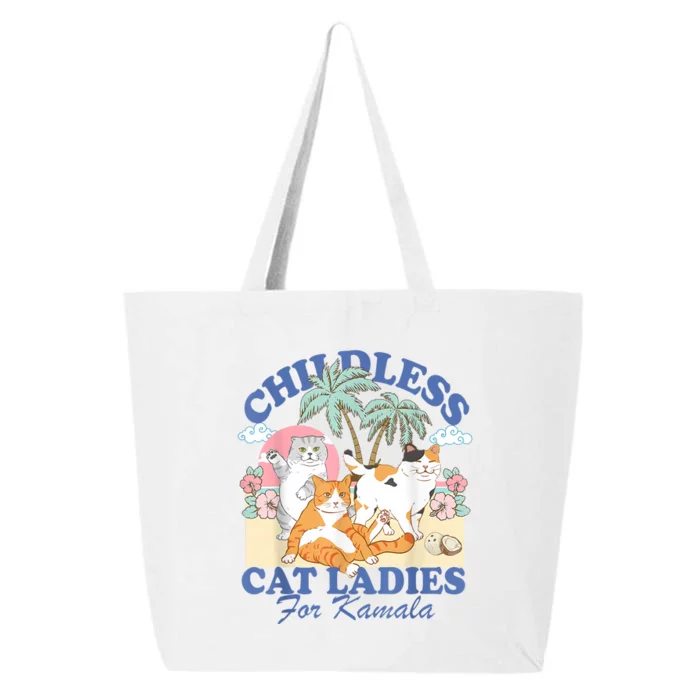 Childless Cat Lady For Kamala Harris Madam President 2024 25L Jumbo Tote