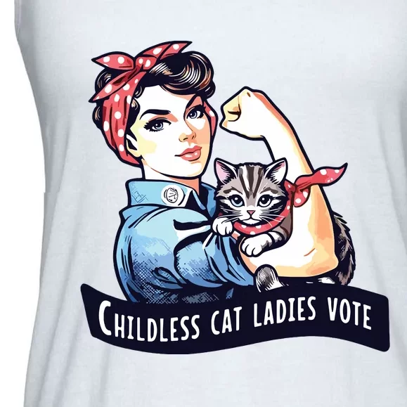 Childless Cat Ladies Vote Rosie The Riveter Election 2024 Ladies Essential Flowy Tank