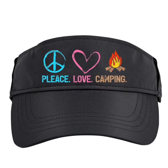 Cute Camping Lover Peace Love Camp Adult Drive Performance Visor