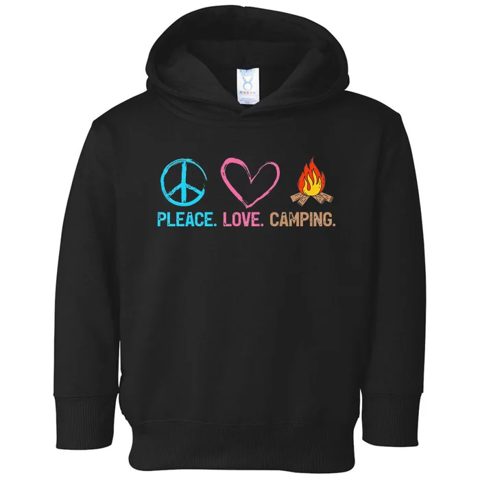 Cute Camping Lover Peace Love Camp Toddler Hoodie