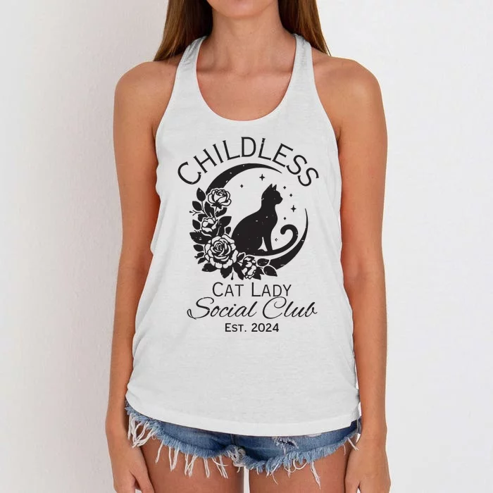 Childless Cat Lady Women's Knotted Racerback Tank