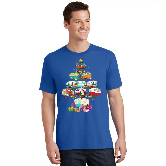 Christmas Camping Lover Xmas Camping Truck Tree Camper Gift Funny Gift T-Shirt