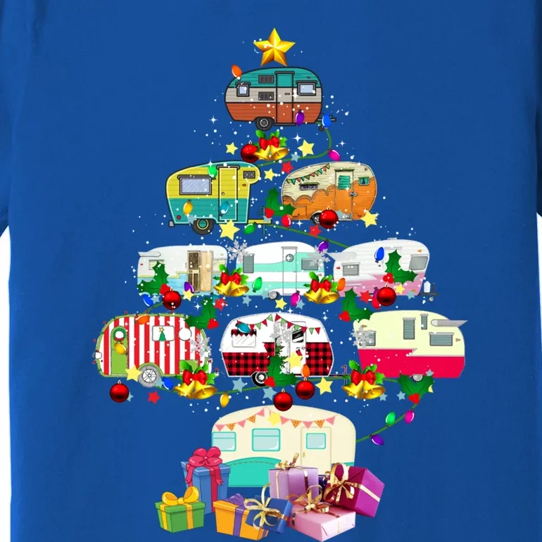 Christmas Camping Lover Xmas Camping Truck Tree Camper Gift Funny Gift Premium T-Shirt