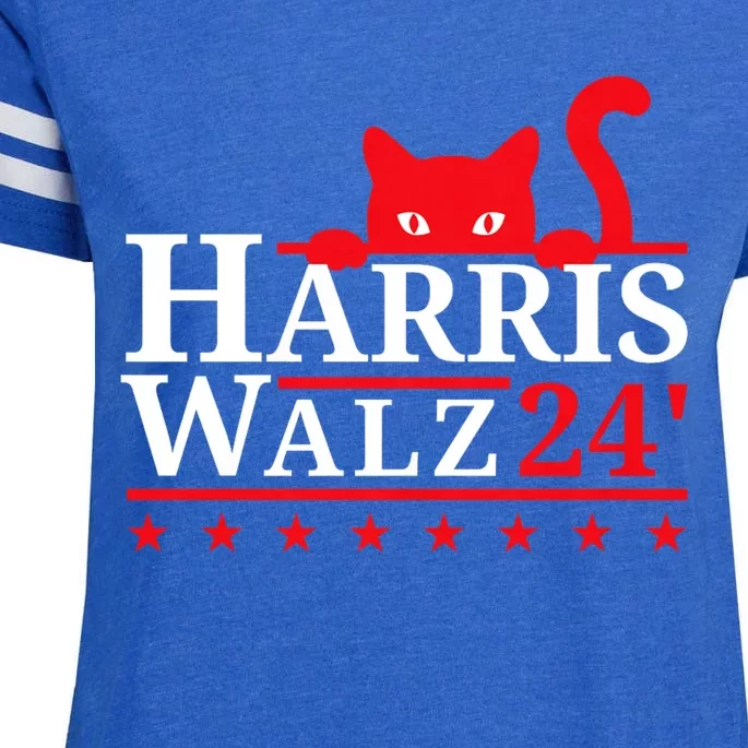 Childless Cat Lady For Kamala Harris Tim Walz Vp 2024 Enza Ladies Jersey Football T-Shirt