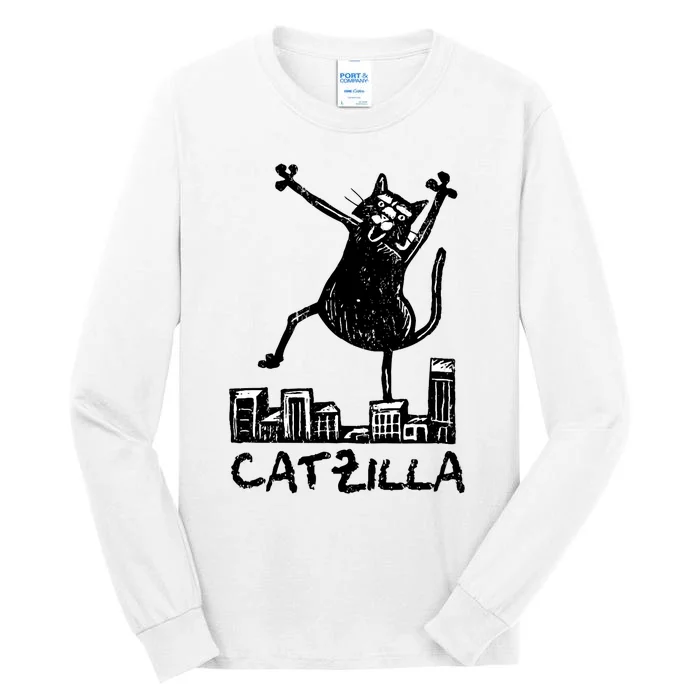 Catzilla Cat Lover Tall Long Sleeve T-Shirt