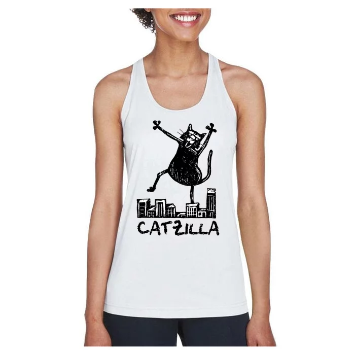 Catzilla Cat Lover Women's Racerback Tank