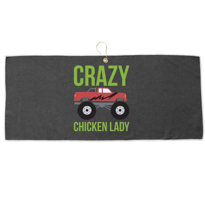 Crazy Chicken Lady Large Microfiber Waffle Golf Towel