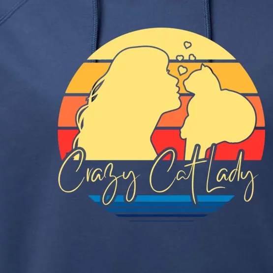 Crazy Cat Lady Gift Performance Fleece Hoodie