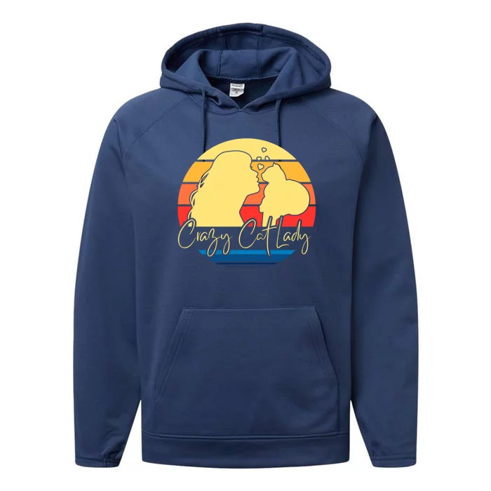 Crazy Cat Lady Gift Performance Fleece Hoodie