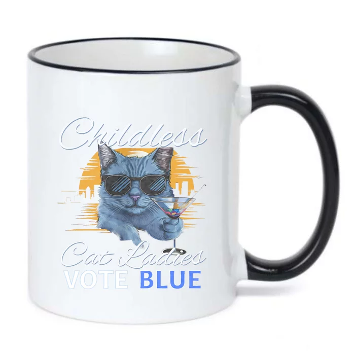 Childless Cat Ladies Vote Blue In November Kamala President Black Color Changing Mug