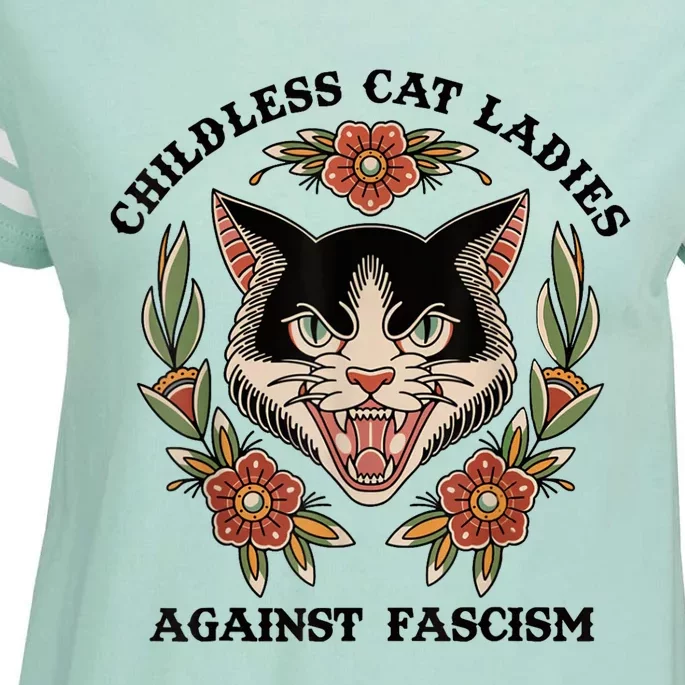 Childless Cat Ladies Against Fascism Enza Ladies Jersey Football T-Shirt