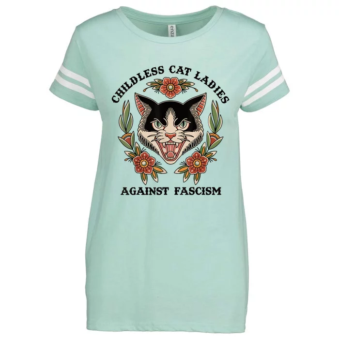 Childless Cat Ladies Against Fascism Enza Ladies Jersey Football T-Shirt