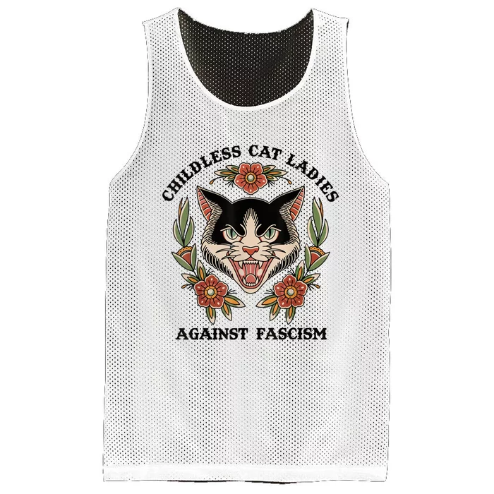 Childless Cat Ladies Against Fascism Mesh Reversible Basketball Jersey Tank