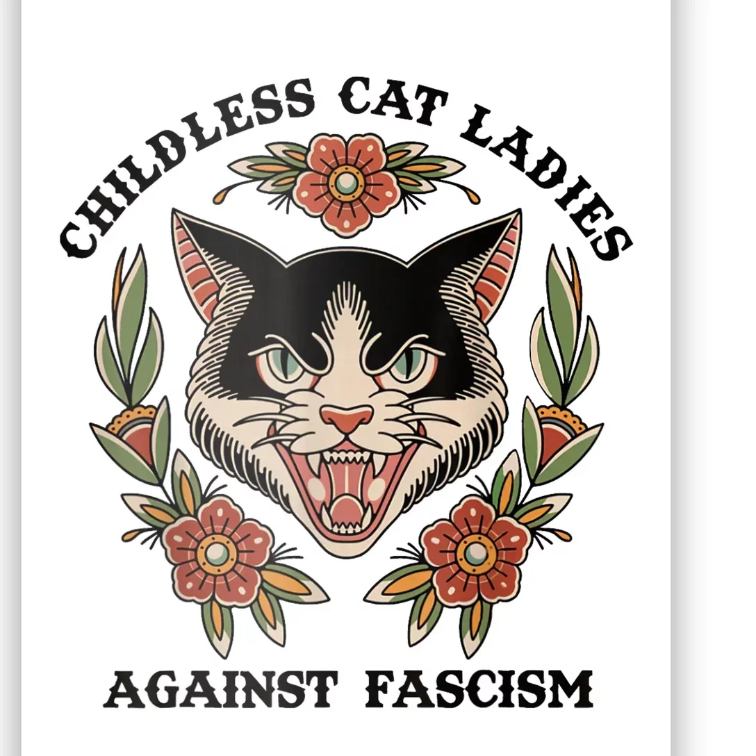 Childless Cat Ladies Against Fascism Poster