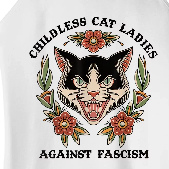 Childless Cat Ladies Against Fascism Women’s Perfect Tri Rocker Tank