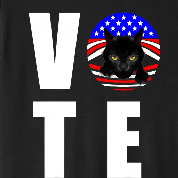 Childless Cat Ladies Vote 2024 Retro American Flag Stars ChromaSoft Performance T-Shirt