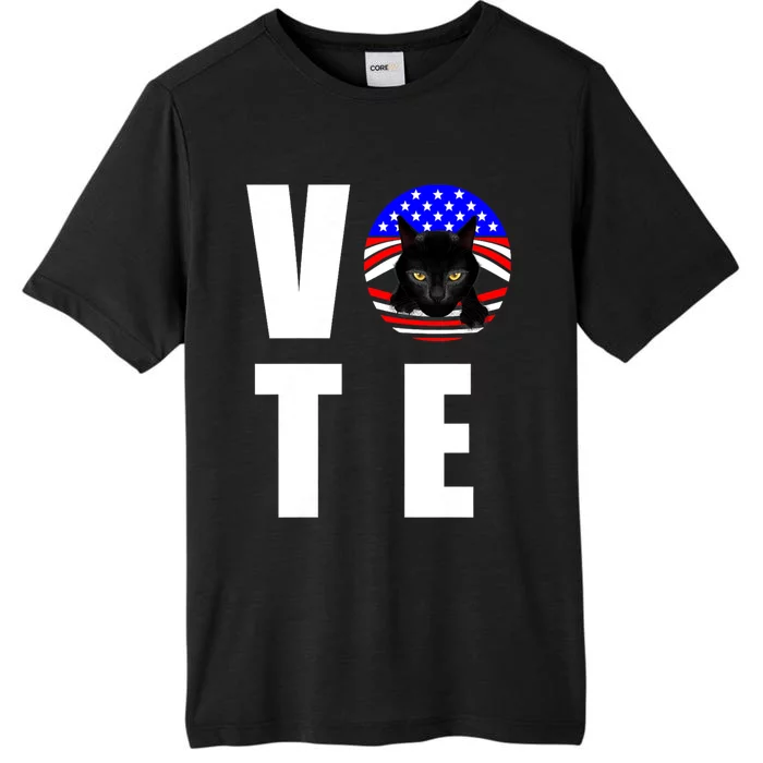 Childless Cat Ladies Vote 2024 Retro American Flag Stars ChromaSoft Performance T-Shirt