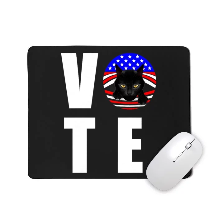 Childless Cat Ladies Vote 2024 Retro American Flag Stars Mousepad