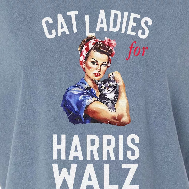 Childless Cat Ladies For Harris Walz 2024 Vote Garment-Dyed Women's Muscle Tee