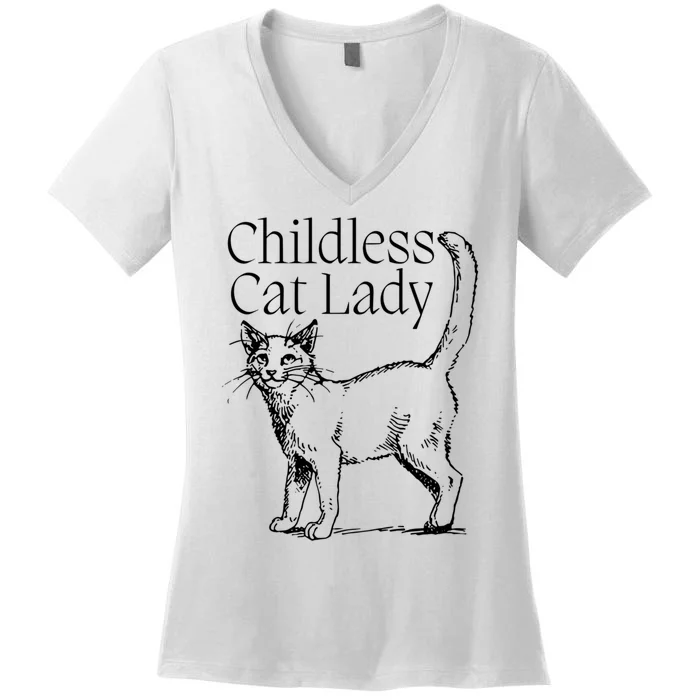 Childless Cat Ladies For Kamala 2024 Women's V-Neck T-Shirt