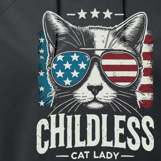 Childless Cat Lady 2024 Performance Fleece Hoodie