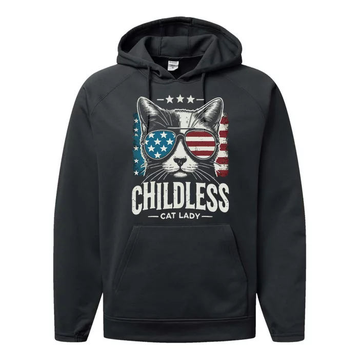 Childless Cat Lady 2024 Performance Fleece Hoodie