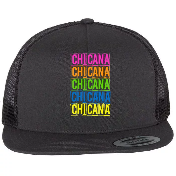 Chicana Colorful Latina Flat Bill Trucker Hat