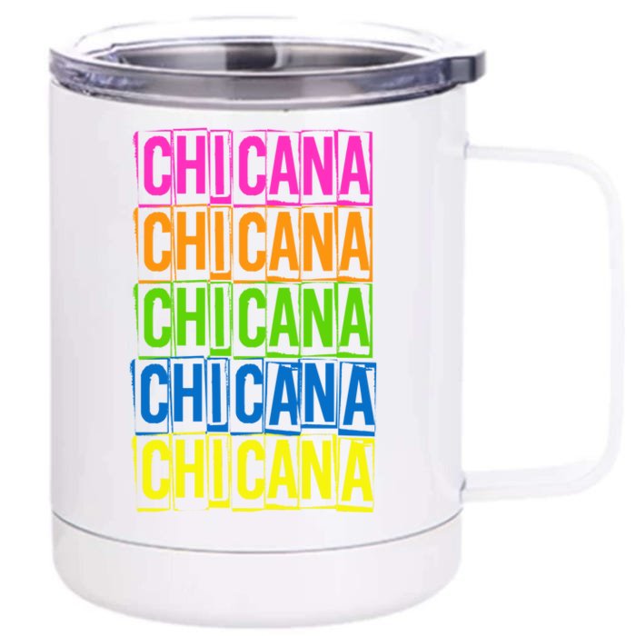 Chicana Colorful Latina Front & Back 12oz Stainless Steel Tumbler Cup