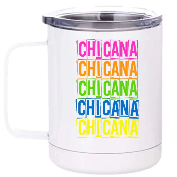 Chicana Colorful Latina Front & Back 12oz Stainless Steel Tumbler Cup