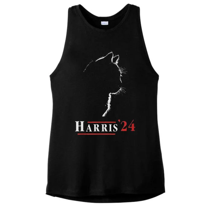 Childless Cat Lady For Kamala Harris President Biden 24 Ladies Tri-Blend Wicking Tank