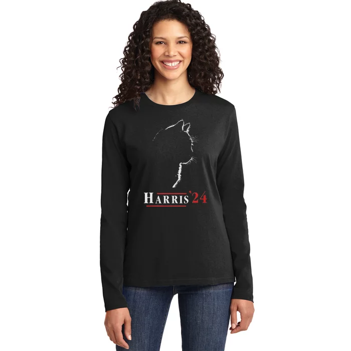 Childless Cat Lady For Kamala Harris President Biden 24 Ladies Long Sleeve Shirt