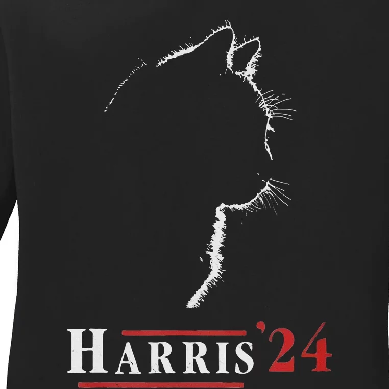 Childless Cat Lady For Kamala Harris President Biden 24 Ladies Long Sleeve Shirt