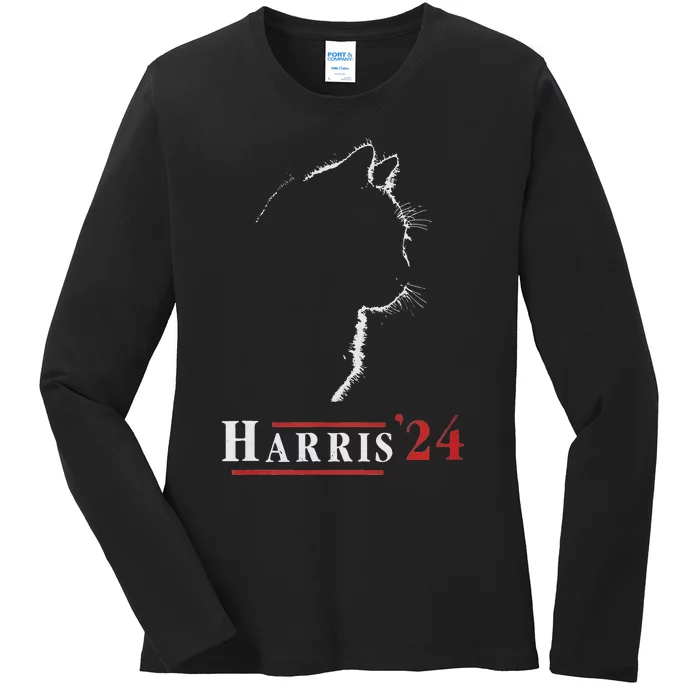 Childless Cat Lady For Kamala Harris President Biden 24 Ladies Long Sleeve Shirt