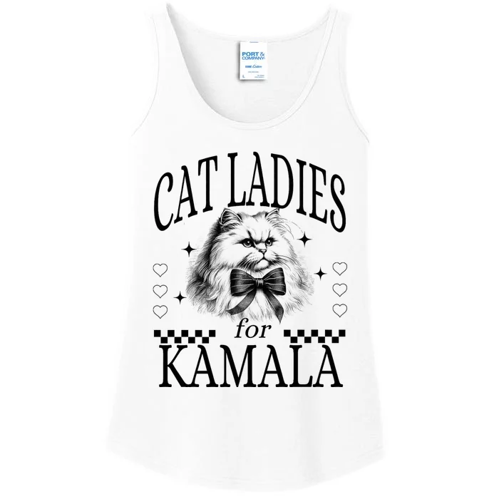 Childless Cat Lady Cat Ladies For Kamala Ladies Essential Tank