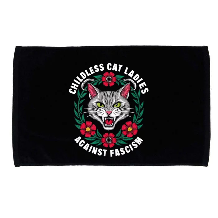 Childless Cat Ladies Against Fascism Flowers Microfiber Hand Towel