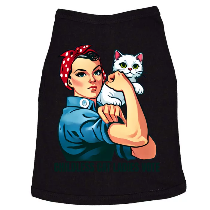 Childless Cat Ladies Vote Cute Rosie The Riveter Doggie Tank