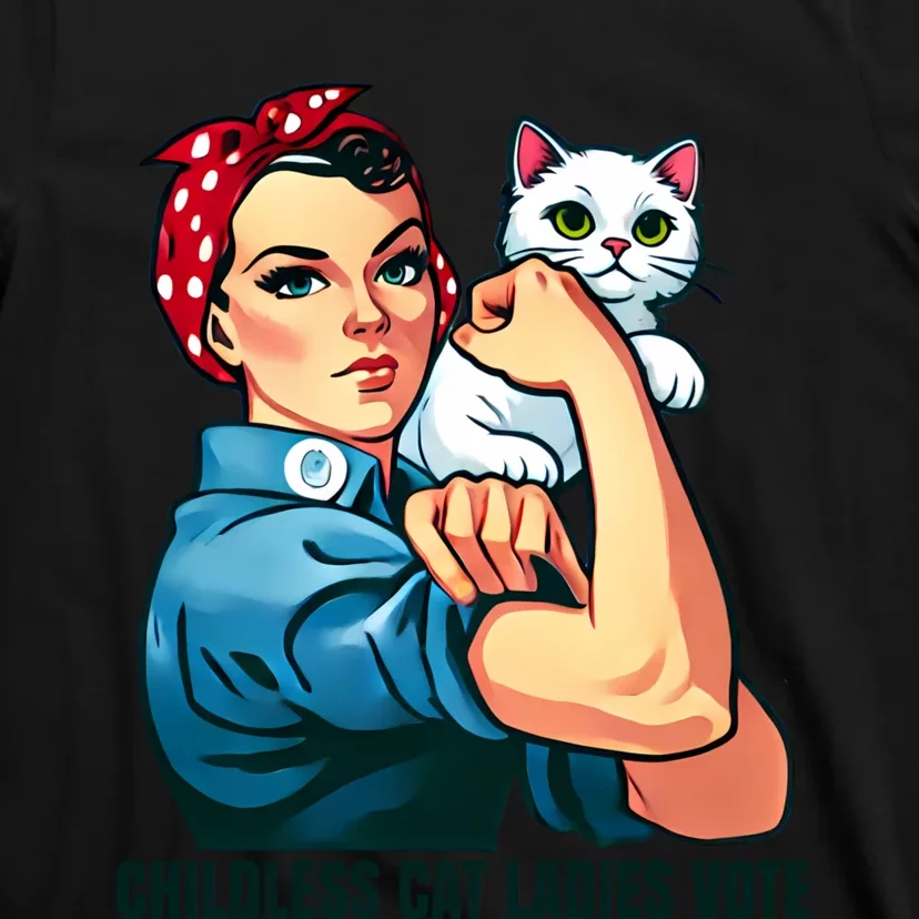 Childless Cat Ladies Vote Cute Rosie The Riveter T-Shirt