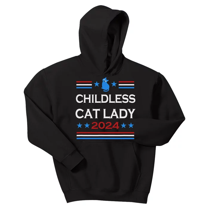 Childless Cat Lady 2024 Kids Hoodie