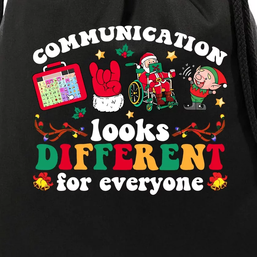 Christmas Communication Looks Different For Everyone Slp Drawstring Bag