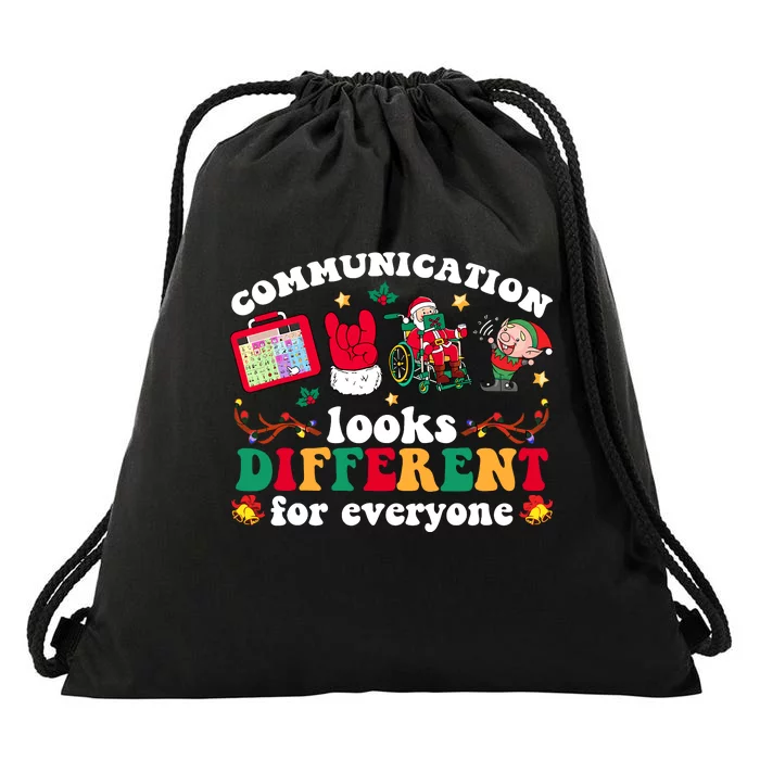 Christmas Communication Looks Different For Everyone Slp Drawstring Bag