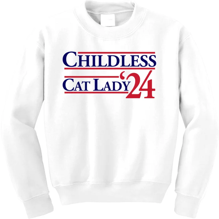 Childless Cat Lady 2024 Kids Sweatshirt