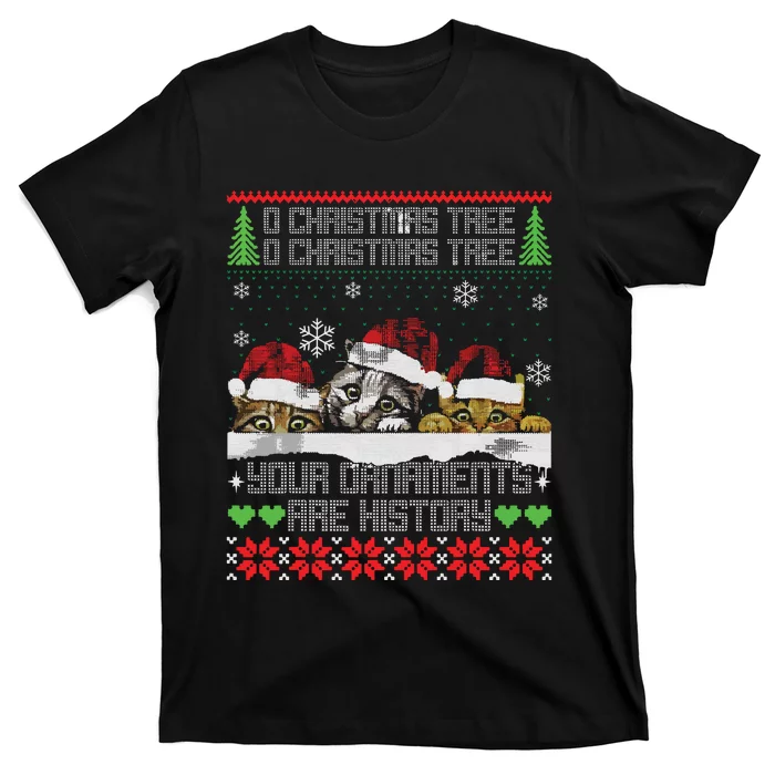 Christmas Cat Lover Holiday Xmas Gift Ugly Sweater T-Shirt