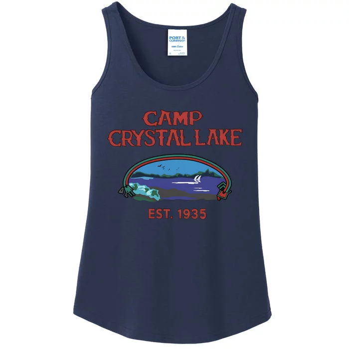 Camp Crystal Lake Est 1935 Halloween Horror Movie Scary Ladies Essential Tank