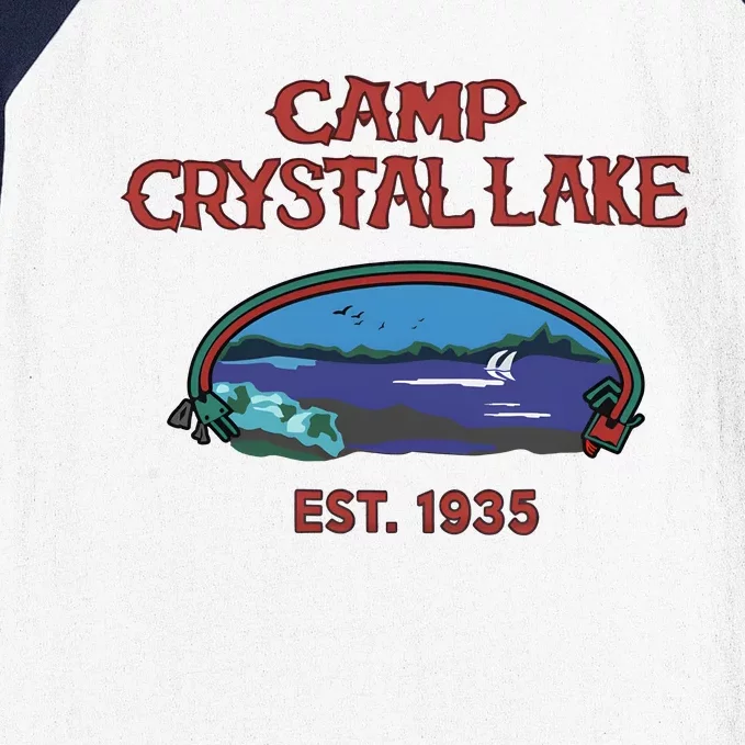 Camp Crystal Lake Est 1935 Halloween Horror Movie Scary Baseball Sleeve Shirt