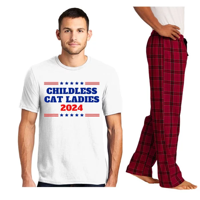 Childless Cat Ladies Funny Sarcastic Kamala Voter Quote 2024 Pajama Set