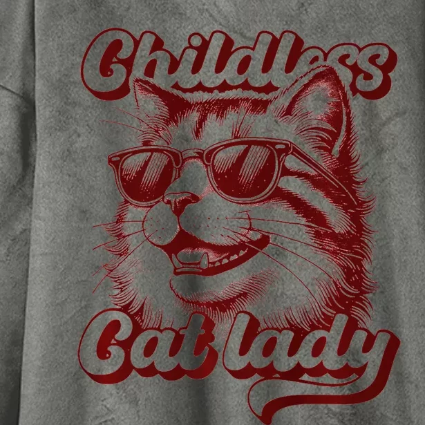 Childless Cat Lady Funny Cat Saying Premium Hooded Wearable Blanket