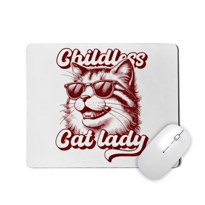 Childless Cat Lady Funny Cat Saying Premium Mousepad