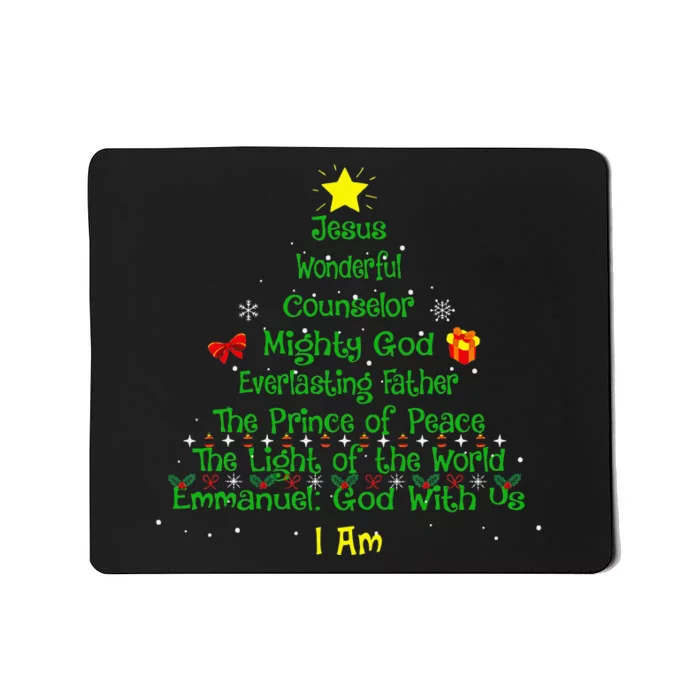 Christian Christmas Lover Bible Names of Jesus Tree Mousepad