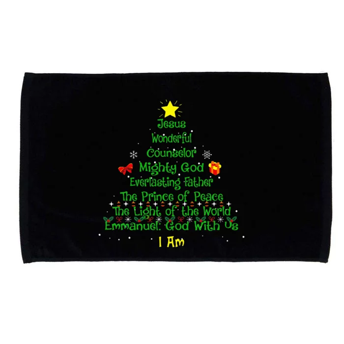 Christian Christmas Lover Bible Names of Jesus Tree Microfiber Hand Towel